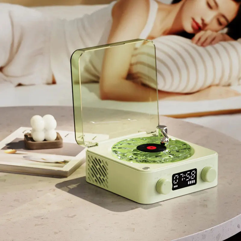 Multi-Functional Retro Vinyl Record Player with Bluetooth Stereo and Natural Sleep Aid Sound
