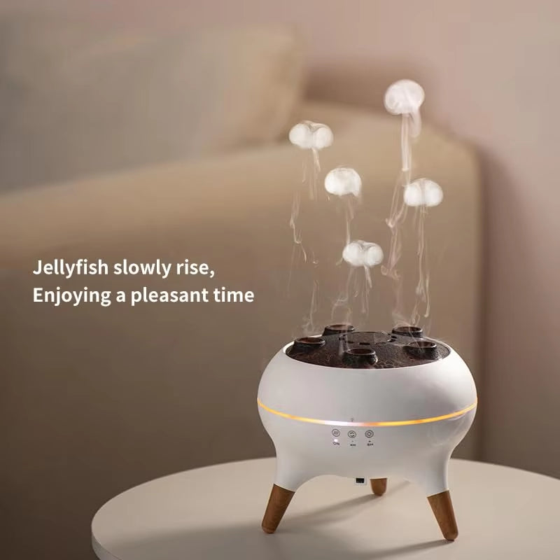 Dynamic Jellyfish Air Humidifier and Essential Oil Diffuser with Remote Control, 250ml Capacity, 7 Color Night Lights for Bedroom Use