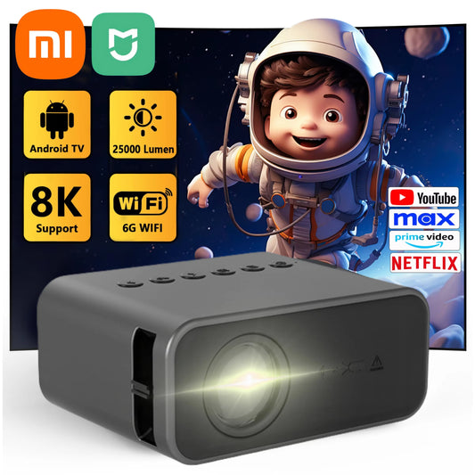 Xiaomi Portable Mini Projector - 8K HD Indoor Entertainment and Gaming for Children's Bedrooms