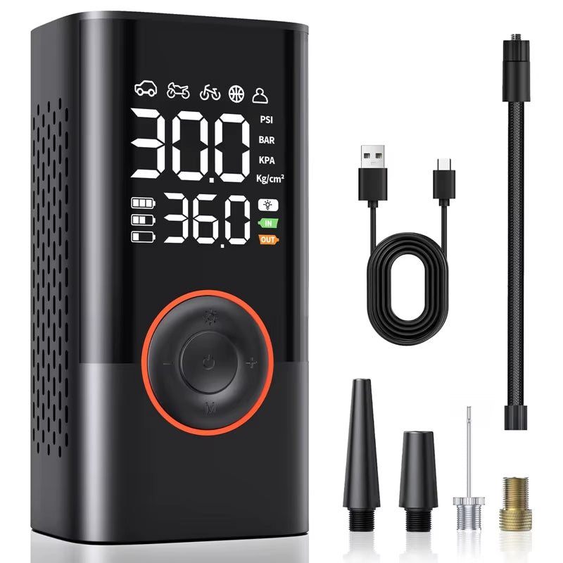 Wireless Electric Air Compressor and Tire Inflator for Motorcycles, Bicycles, Boats, and Automotive Applications