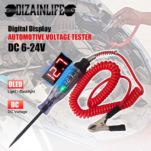 Automotive Voltage Circuit Tester for 6V and 24V Systems - Diagnostic Probe and Measuring Pen Tools