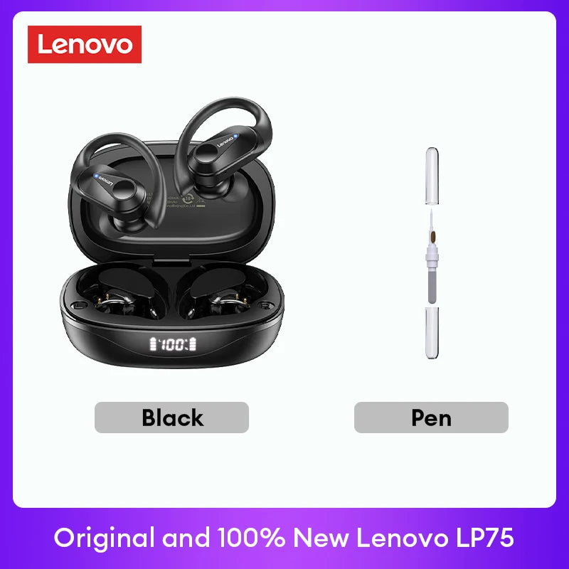 LP75 TWS Bluetooth V5.3 Wireless Earphones with LED Digital Display, Noise Reduction, and Waterproof Design