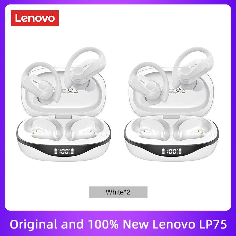 LP75 TWS Bluetooth V5.3 Wireless Earphones with LED Digital Display, Noise Reduction, and Waterproof Design