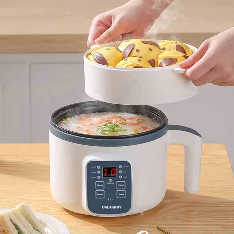 1.7L Electric Rice Cooker - Dual Layer, 220V Multi-Cooker with Non-Stick Surface and Smart Mechanical Functionality for Home Use