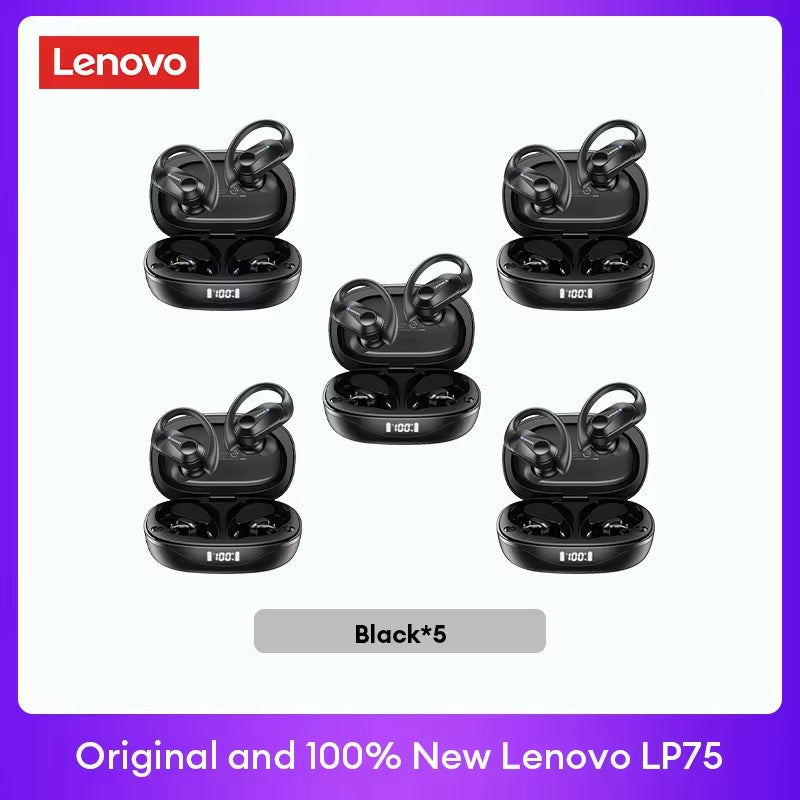 LP75 TWS Bluetooth V5.3 Wireless Earphones with LED Digital Display, Noise Reduction, and Waterproof Design