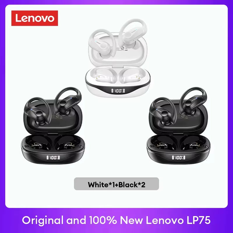 LP75 TWS Bluetooth V5.3 Wireless Earphones with LED Digital Display, Noise Reduction, and Waterproof Design