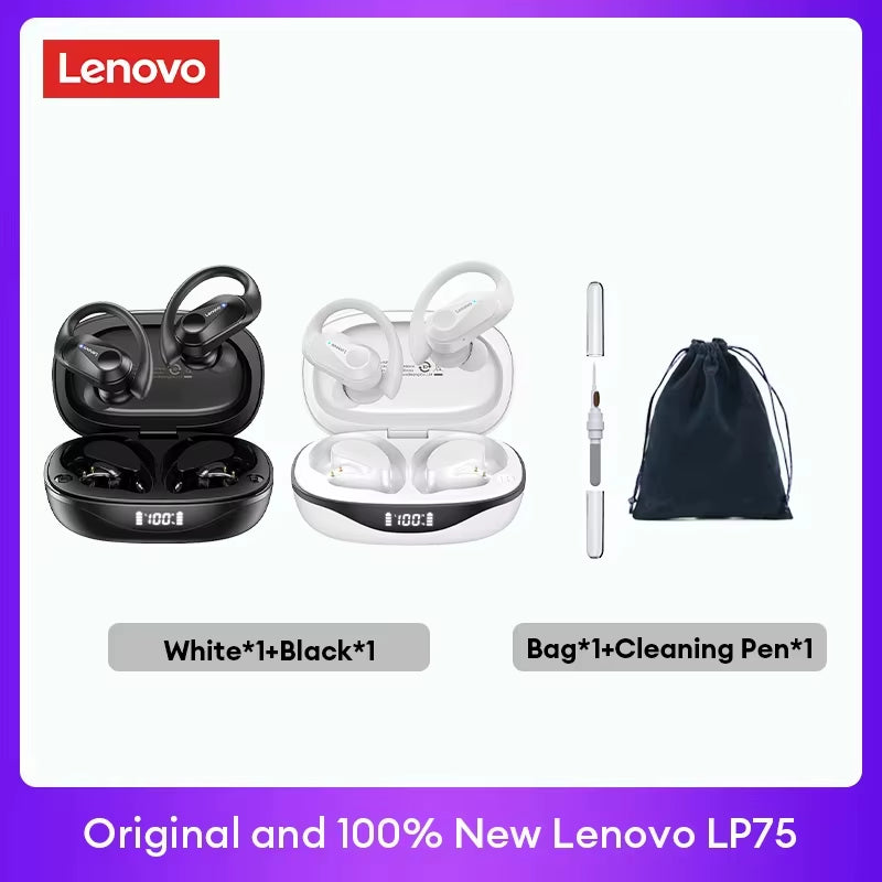 LP75 TWS Bluetooth V5.3 Wireless Earphones with LED Digital Display, Noise Reduction, and Waterproof Design