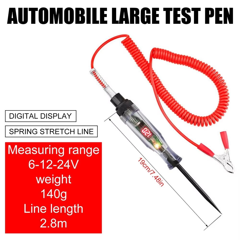 Automotive Voltage Circuit Tester for 6V and 24V Systems - Diagnostic Probe and Measuring Pen Tools