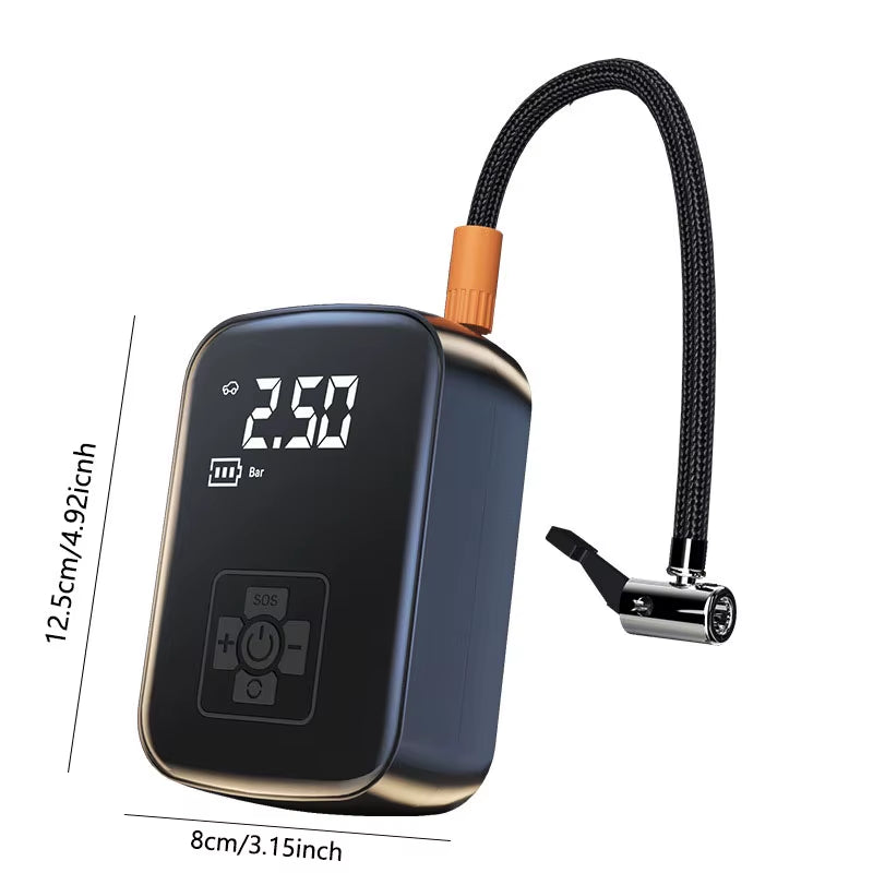 Wireless Electric Air Compressor and Tire Inflator for Motorcycles, Bicycles, Boats, and Automotive Applications