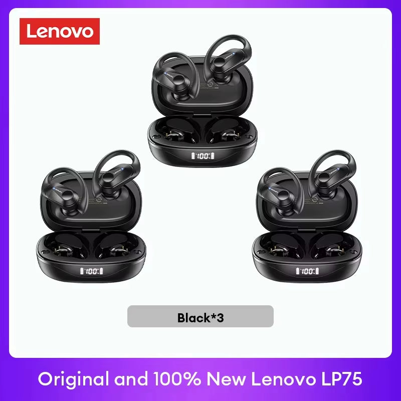 LP75 TWS Bluetooth V5.3 Wireless Earphones with LED Digital Display, Noise Reduction, and Waterproof Design
