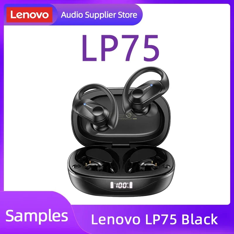 LP75 TWS Bluetooth V5.3 Wireless Earphones with LED Digital Display, Noise Reduction, and Waterproof Design
