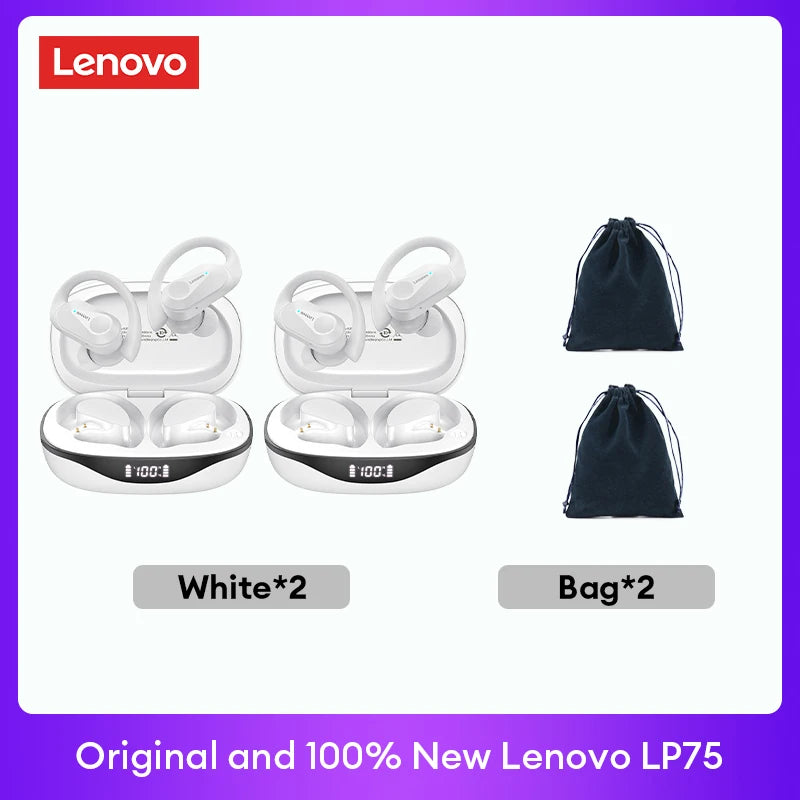 LP75 TWS Bluetooth V5.3 Wireless Earphones with LED Digital Display, Noise Reduction, and Waterproof Design