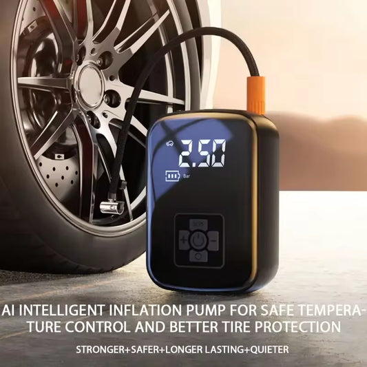 Wireless Electric Air Compressor and Tire Inflator for Motorcycles, Bicycles, Boats, and Automotive Applications