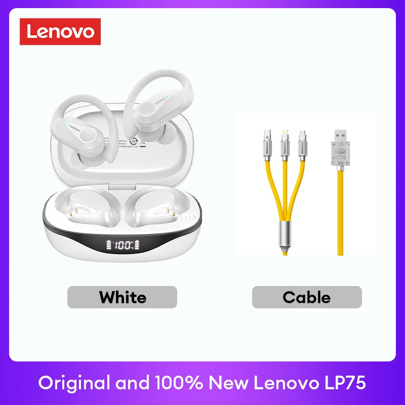 LP75 TWS Bluetooth V5.3 Wireless Earphones with LED Digital Display, Noise Reduction, and Waterproof Design