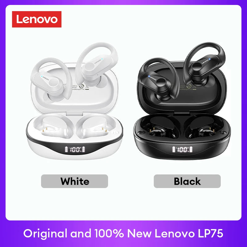 LP75 TWS Bluetooth V5.3 Wireless Earphones with LED Digital Display, Noise Reduction, and Waterproof Design