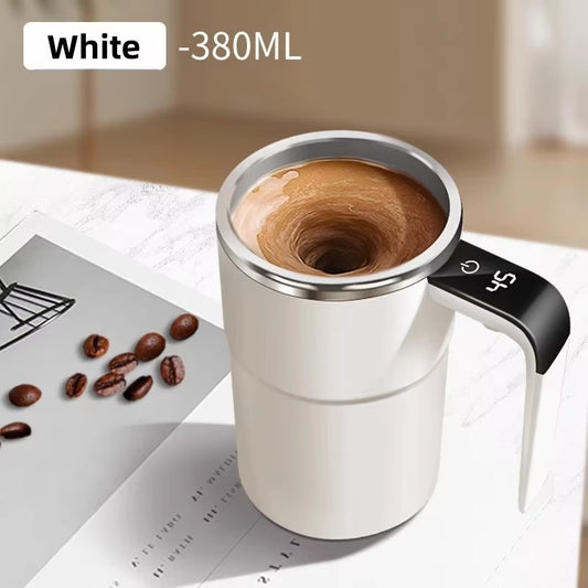 USB Rechargeable Automatic Magnetic Self-Mixing Coffee Mug - IP67 Waterproof, Food Safe, 380ML Capacity for Coffee and Tea