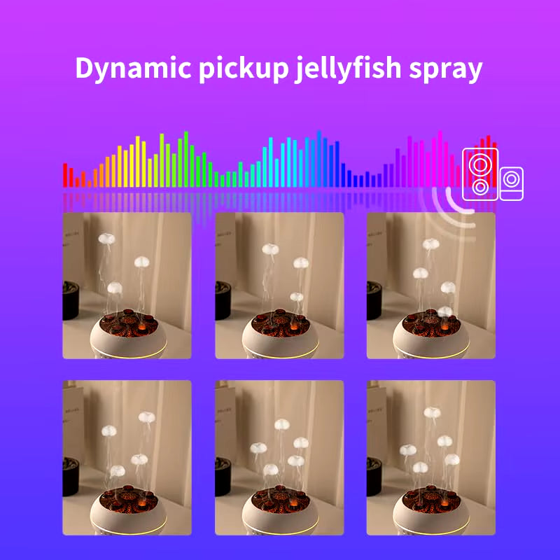 Dynamic Jellyfish Air Humidifier and Essential Oil Diffuser with Remote Control, 250ml Capacity, 7 Color Night Lights for Bedroom Use