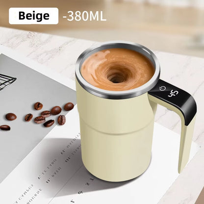 USB Rechargeable Automatic Magnetic Self-Mixing Coffee Mug - IP67 Waterproof, Food Safe, 380ML Capacity for Coffee and Tea