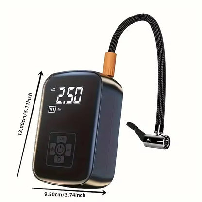 Wireless Electric Air Compressor and Tire Inflator for Motorcycles, Bicycles, Boats, and Automotive Applications