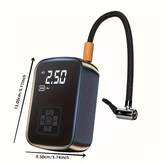Wireless Electric Air Compressor and Tire Inflator for Motorcycles, Bicycles, Boats, and Automotive Applications