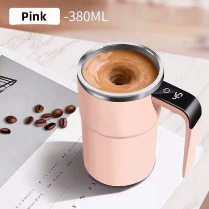 USB Rechargeable Automatic Magnetic Self-Mixing Coffee Mug - IP67 Waterproof, Food Safe, 380ML Capacity for Coffee and Tea