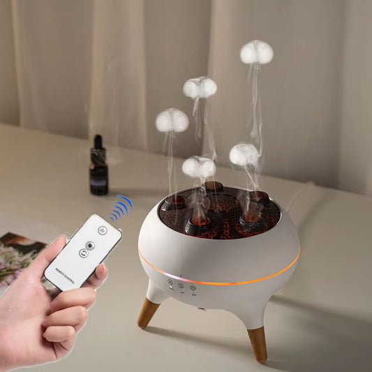 Dynamic Jellyfish Air Humidifier and Essential Oil Diffuser with Remote Control, 250ml Capacity, 7 Color Night Lights for Bedroom Use