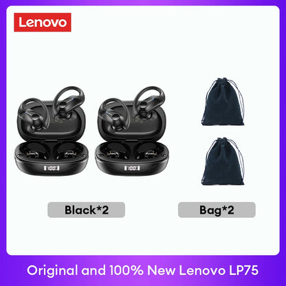 LP75 TWS Bluetooth V5.3 Wireless Earphones with LED Digital Display, Noise Reduction, and Waterproof Design