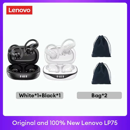 LP75 TWS Bluetooth V5.3 Wireless Earphones with LED Digital Display, Noise Reduction, and Waterproof Design