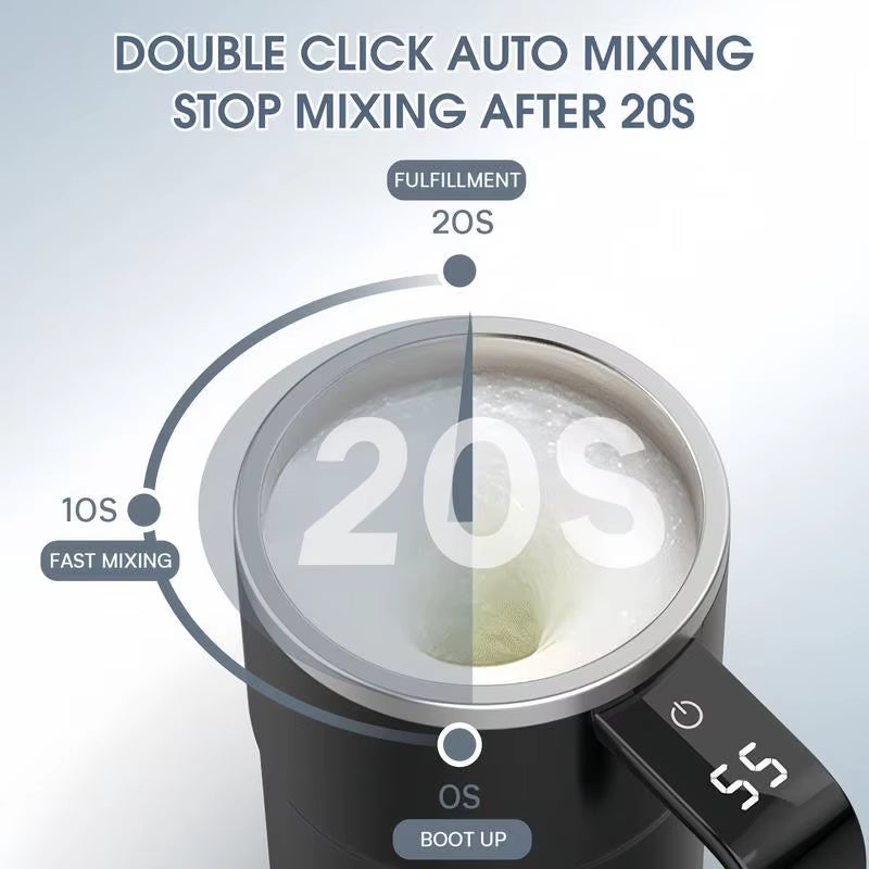 USB Rechargeable Automatic Magnetic Self-Mixing Coffee Mug - IP67 Waterproof, Food Safe, 380ML Capacity for Coffee and Tea