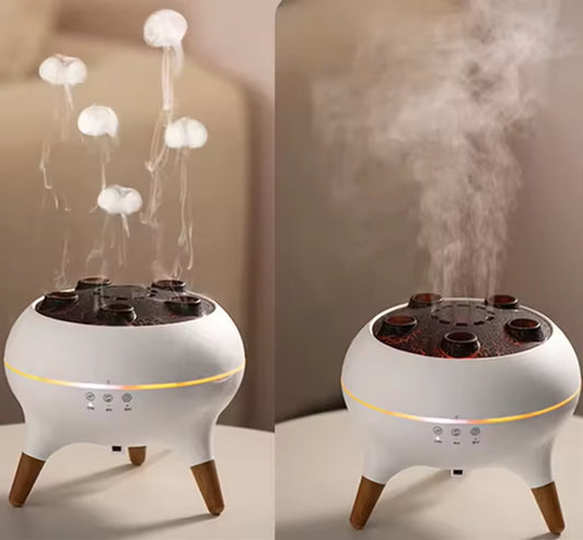Dynamic Jellyfish Air Humidifier and Essential Oil Diffuser with Remote Control, 250ml Capacity, 7 Color Night Lights for Bedroom Use